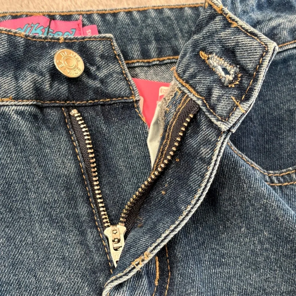 Edikted Wide Leg Jeans Womens XS Blue Washed High Rise 100% Cotton NWT - Picture 8 of 13